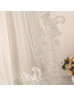 Ivory Two Layer Lace-edge Wedding Veil With Swirl Embellishment